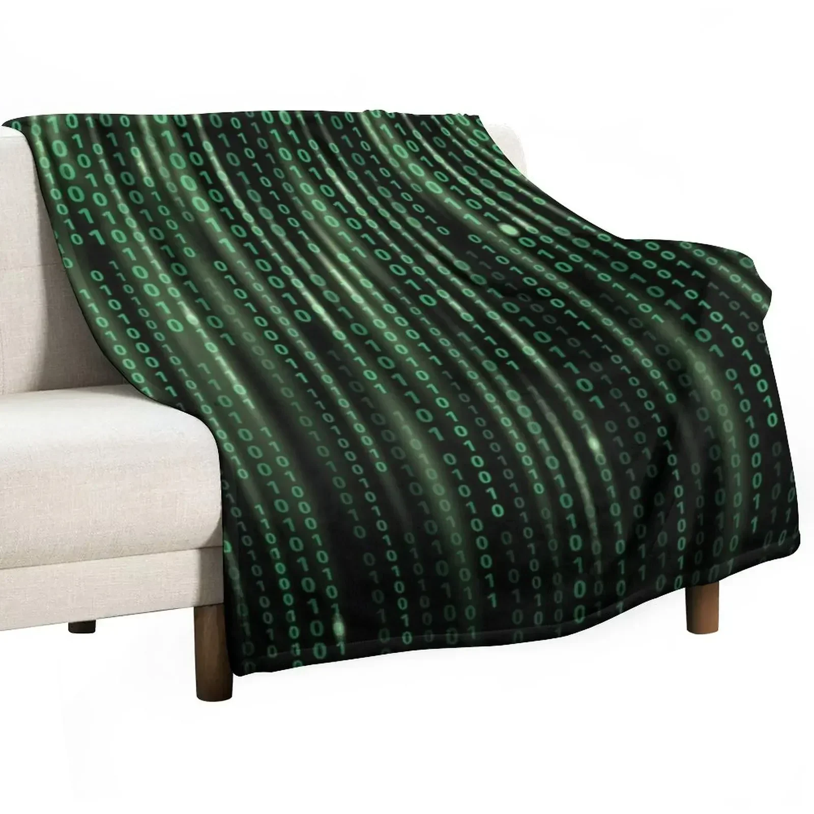 

Binary code background matrix code Throw Blanket Plaid on the sofa Soft Big decorative Blankets