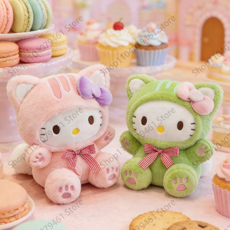 

Плюшевая игрушка Sanrio Kawaii Hello Kitty, мягкая кукла для детей и взрослых, подарок на день рождения, милый аниме-котик Sanrio, большая мягкая плюшевая кукла-котёнок.