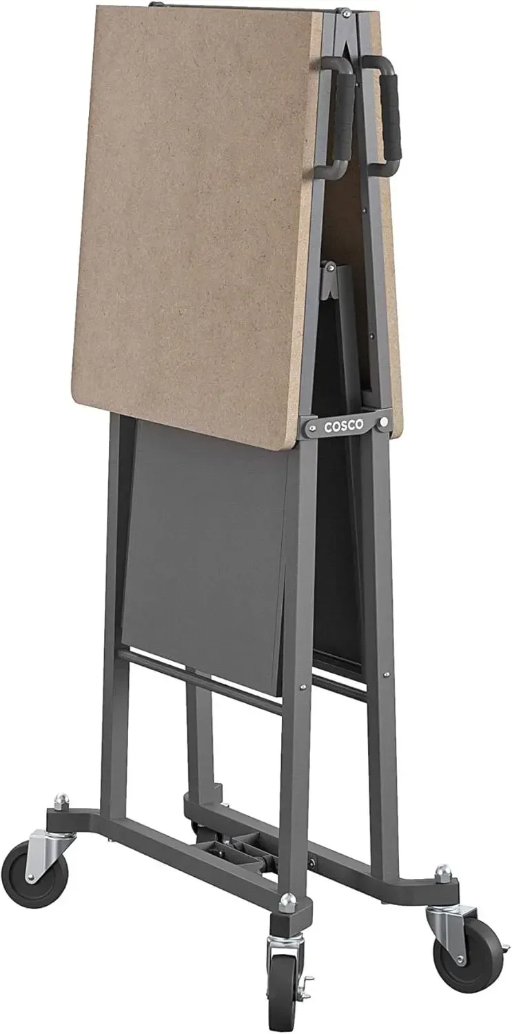 SmartFold Portable Workbench/Folding Utility Table with Locking Casters, 600 lb. Capacity, MDF Top