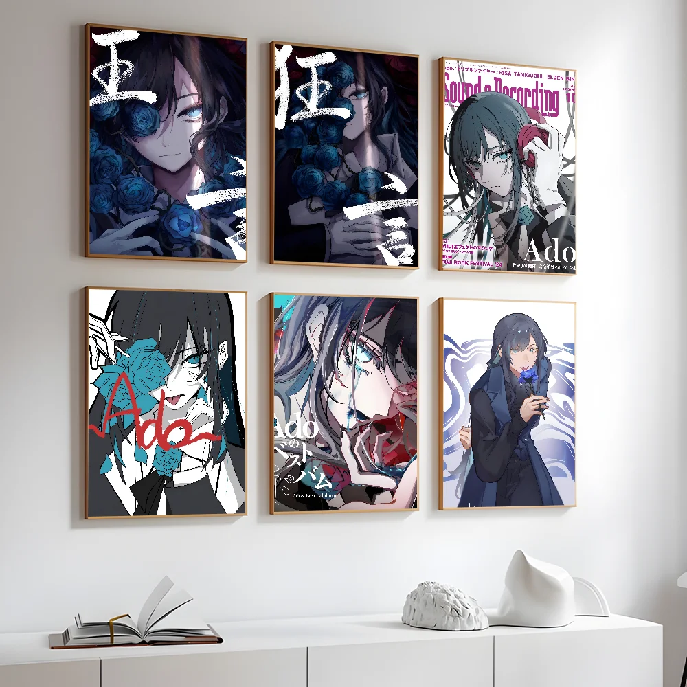 ملصق Ado Anime فني ذاتي اللصق مقاوم للماء ملصق ورقي للمقهى وبار ديكور جدران الغرفة #1