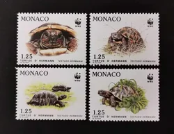 4Pcs/Set New Monaco Post Stamp 1991 Turtle Stamps MNH