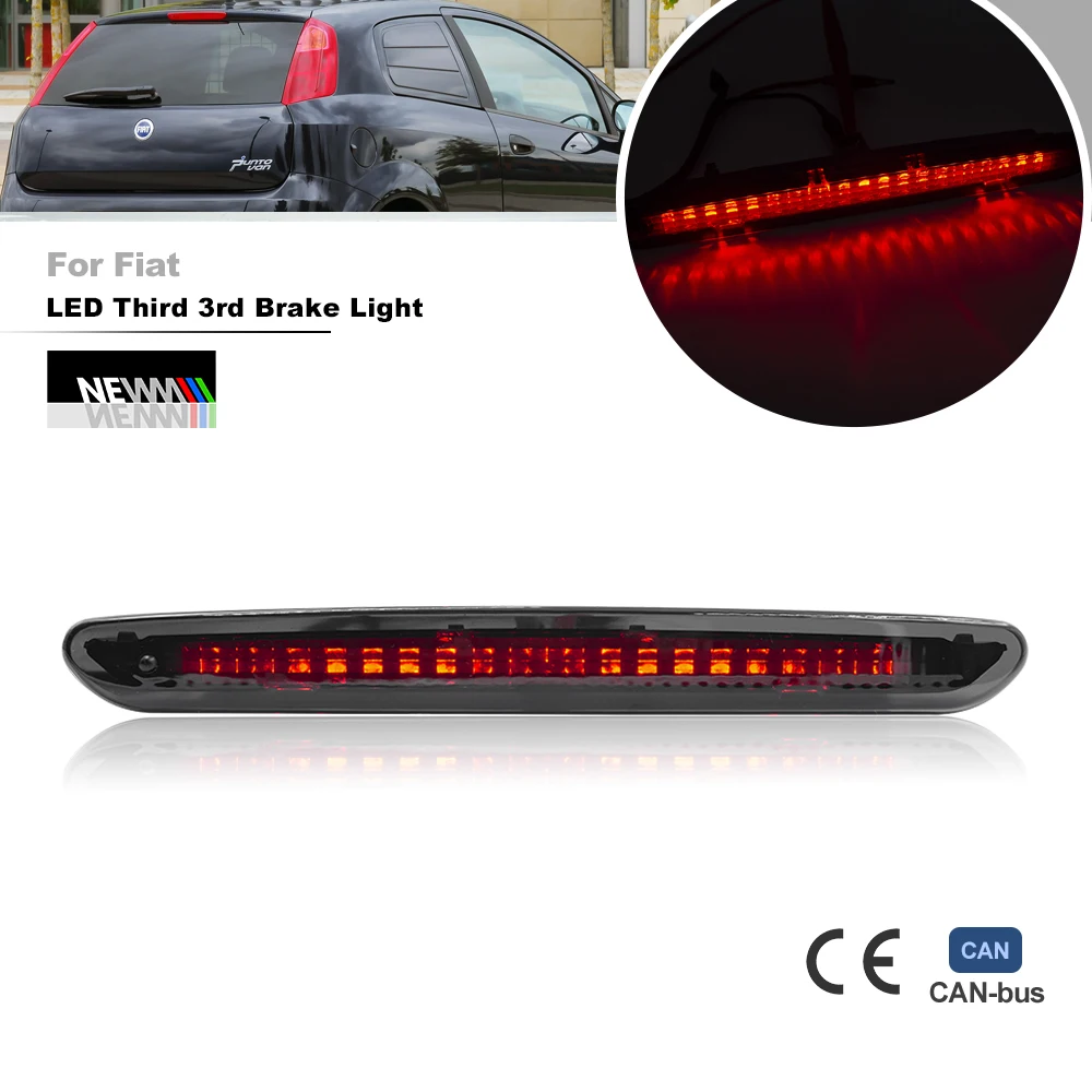 Centro de LED fumado de alto nível terceira luz de freio adicional para Abarth Fiat Grande Punto/ Punto/ Punto Evo 2005-2018 51974522
