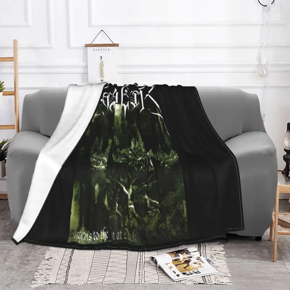 Official Emperor Anthems Black Metal Band In The Nightside Music Album M Throw Blanket