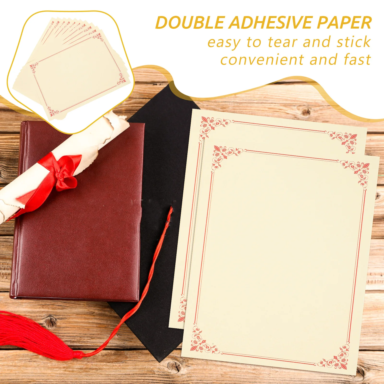 10Pcs Blank Certificate Paper Sheet Fine Workmanship for Diploma Training Graduation Award Honor Certificate Printing
