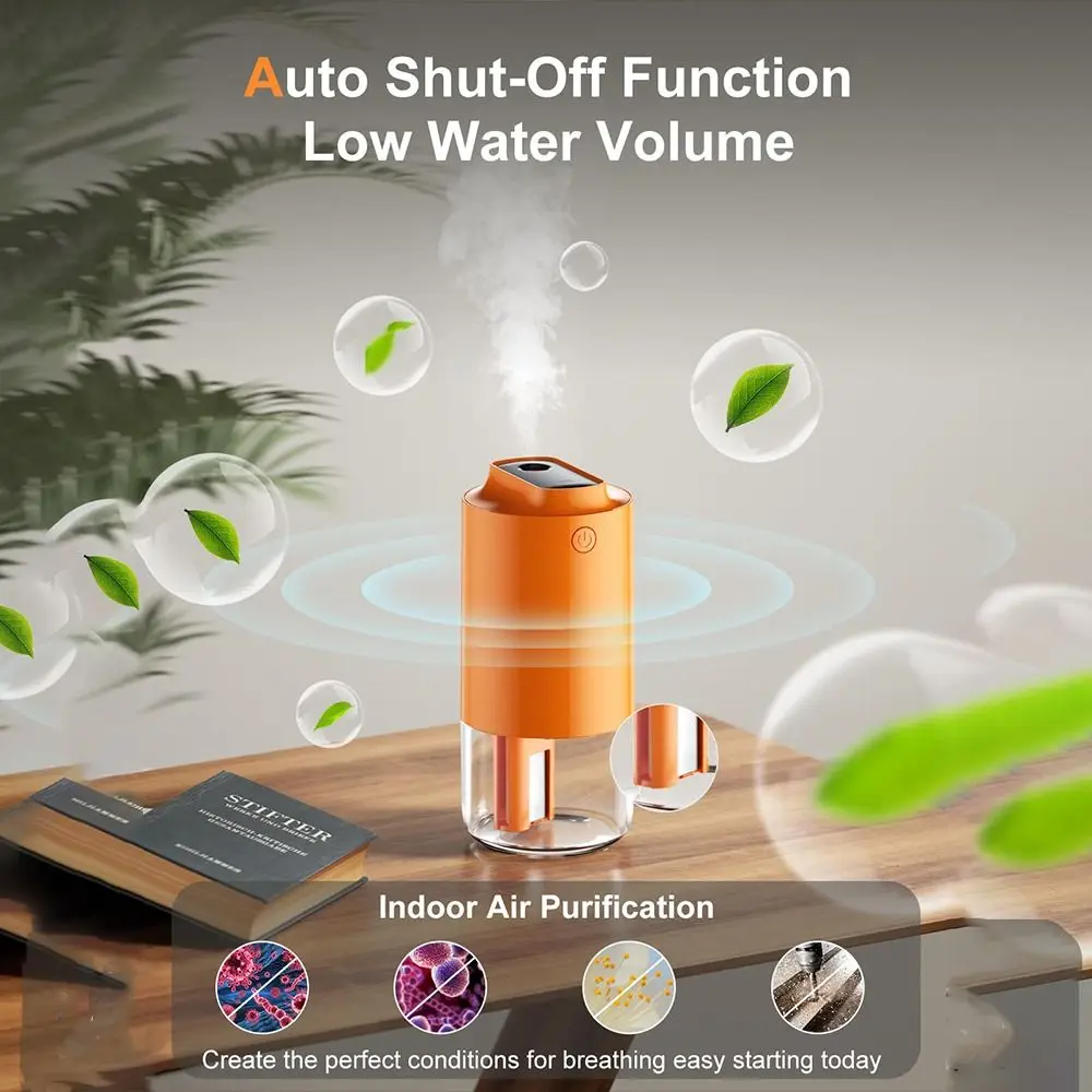 

Auto-Purification Travel Humidifier Large Capacity Auto on/Off Cool Mist Humidifier Portable Long Battery Life