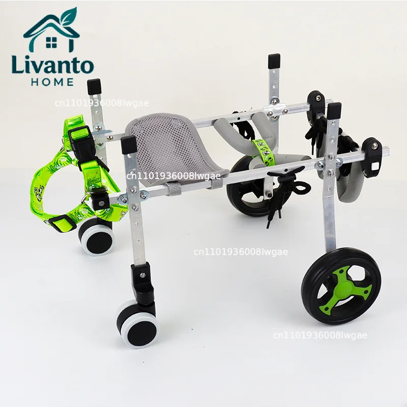 

Dog Wheelchair for Hind Legs Adjustable Pet Mobility Aid for Disabled Dogs 4-Wheel Support Cart for Paralysis Rehabilitation