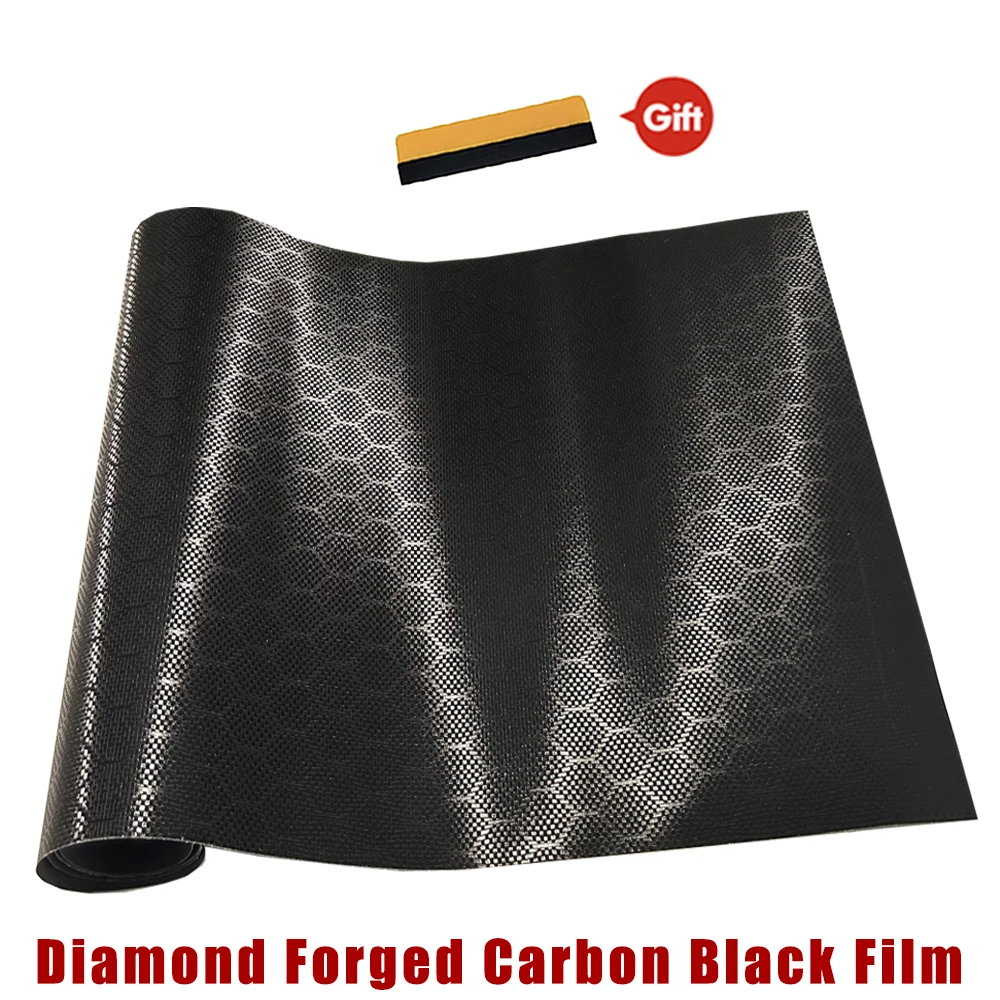 Diamond Forged Carbon Fiber Sticker Honeycomb Vinyl Wrap Waterproof Decal Film for Car Body Console Laptop Helmet Car Accessorie