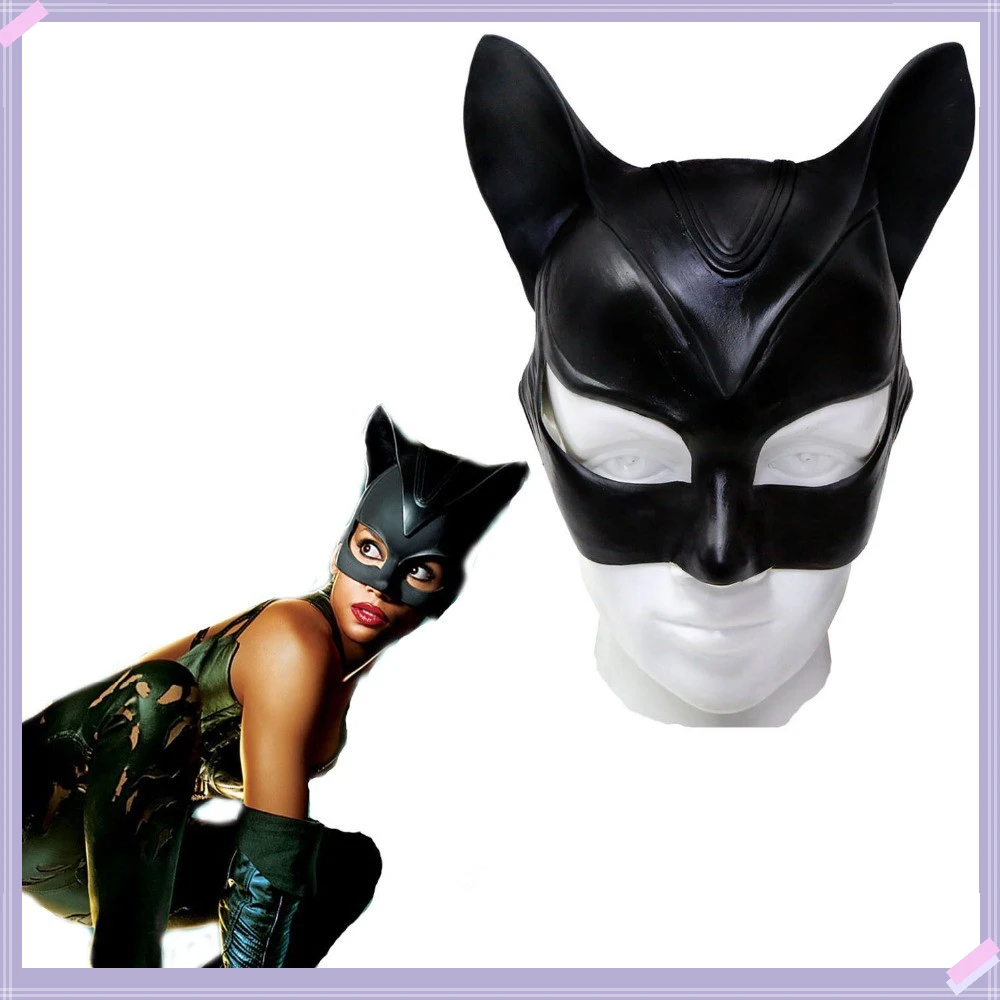 หมวกกันน็อคแฟนซีผู้ใหญ่ฮาโลวีนหน้ากากเซ็กซี่สำหรับผู้หญิงลายแมวเซลิน่าไคล์ Bruce Wayne ชุดคอสเพลย์ผู้หญิง
