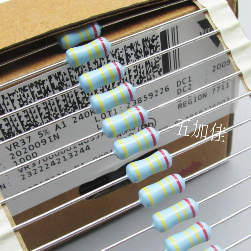 10-100pcs VR37000002403JA100 VR37 240K 1/2W imported high-voltage metal film resistor