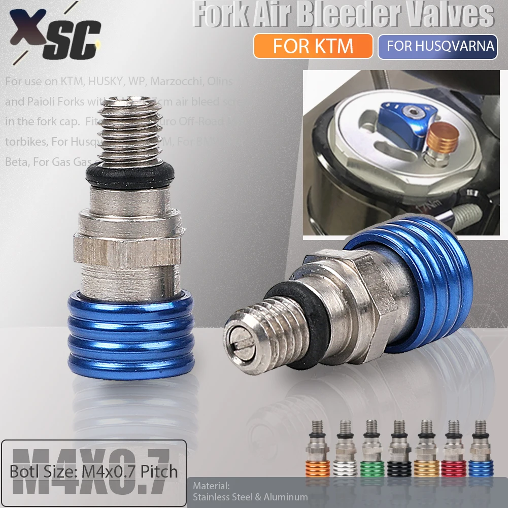 صمامات تنزف الهواء شوكة ، M4 ، KTM ، SX ، SXF ، EXC ، XC ، XCF ، XCW ، XCFW ، ADV ، Duke ، Husqvarna TE ، FE ، TC ، FC ، 85 ، 125 ، 150, 250, 350, 450