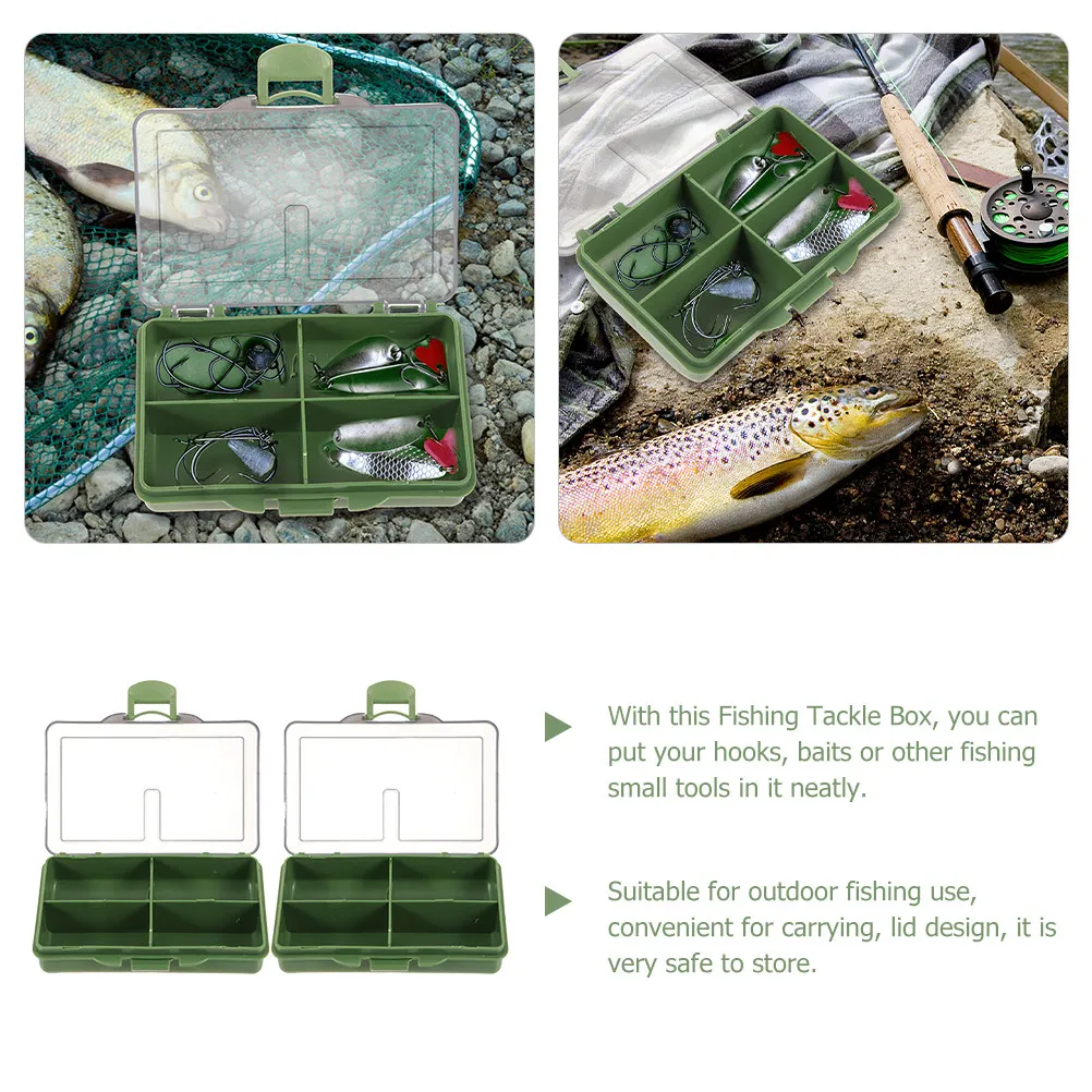 

2Pcs Fishing Tackle Box Rugged Waterproof Design with Multiple Grids for Terminal Tackle Storage Portable Fishing Tool Container