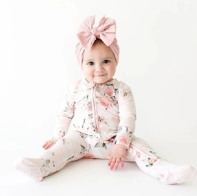 Baby Girls Princess Lace Ruffles Romper Floral Print Zipper Long Sleeve Jumpsuits Newborn Infant Toddler Cute Playsuits Clothes