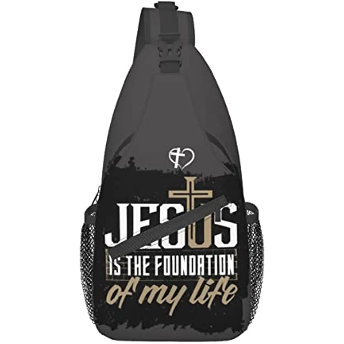 Jesus Sling Bag, christliche Umhängetasche, Kreuz-Schulter-Rucksack, lässig, Brust, Tagesrucksack, Mini-Rucksack, Polyester, Unisex, lässig