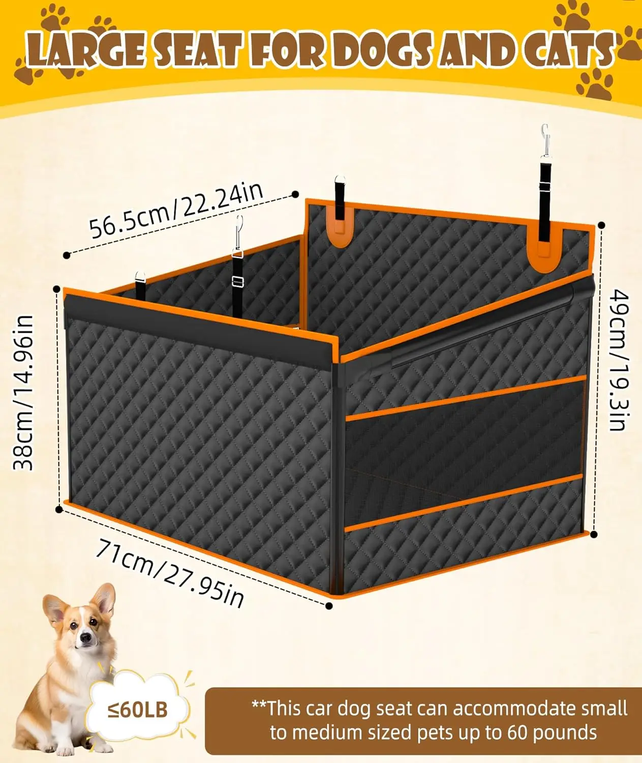 

Car Pet Pad Rear Single Seat Car Pad Bottom Dog Lanzi Waterproof and Anti-dirty Multi-functional Dog Pad