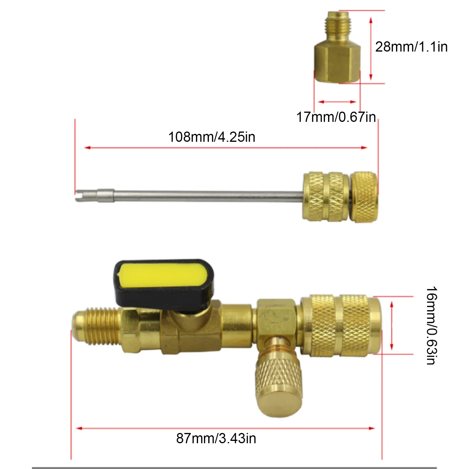 AC Valve Core Remover 1/4 5/16 SAE Universal Air Conditioning Line Repair Tools for R22 R134 R410 R32