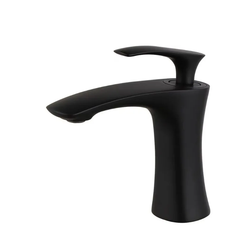 

Matte Black Single-Hole Basin Mixer Faucet Modern Brass Design Desk-Mounted for Living Room or Bathroom