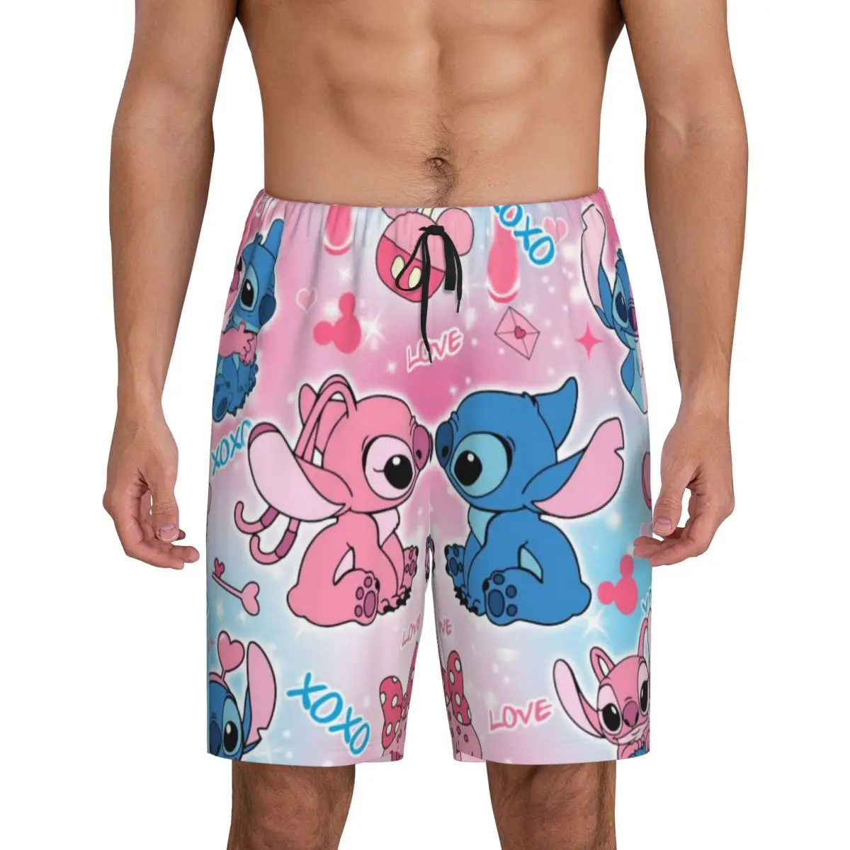 

Мужские пижамные штаны с принтом Lilo Stitch из мультфильма аниме манга, одежда для сна, пижамы, шорты для сна с карманами