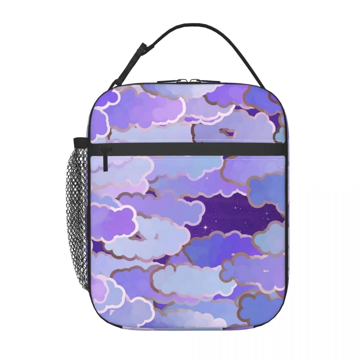 Japanese Clouds Portable Lunch Box Women Multifunction Twilight Violet Purple Cloud Cooler Thermal Food Insulated Lunch Bag Kids