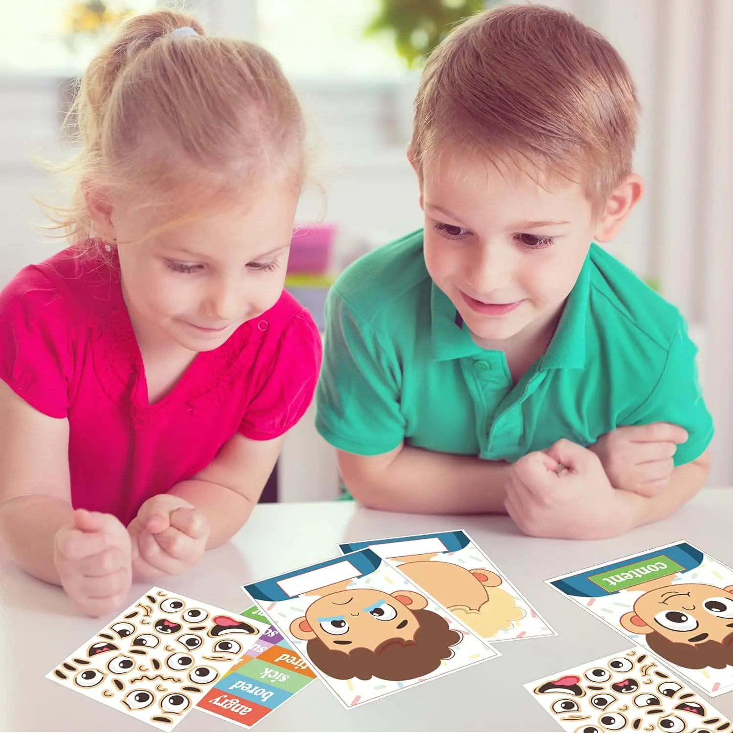 15Pcs attività di apprendimento emotivo sociale 2 Face board con 9 carte di emozione che fanno giochi di volti giocattoli educativi per l'autismo sensoriale