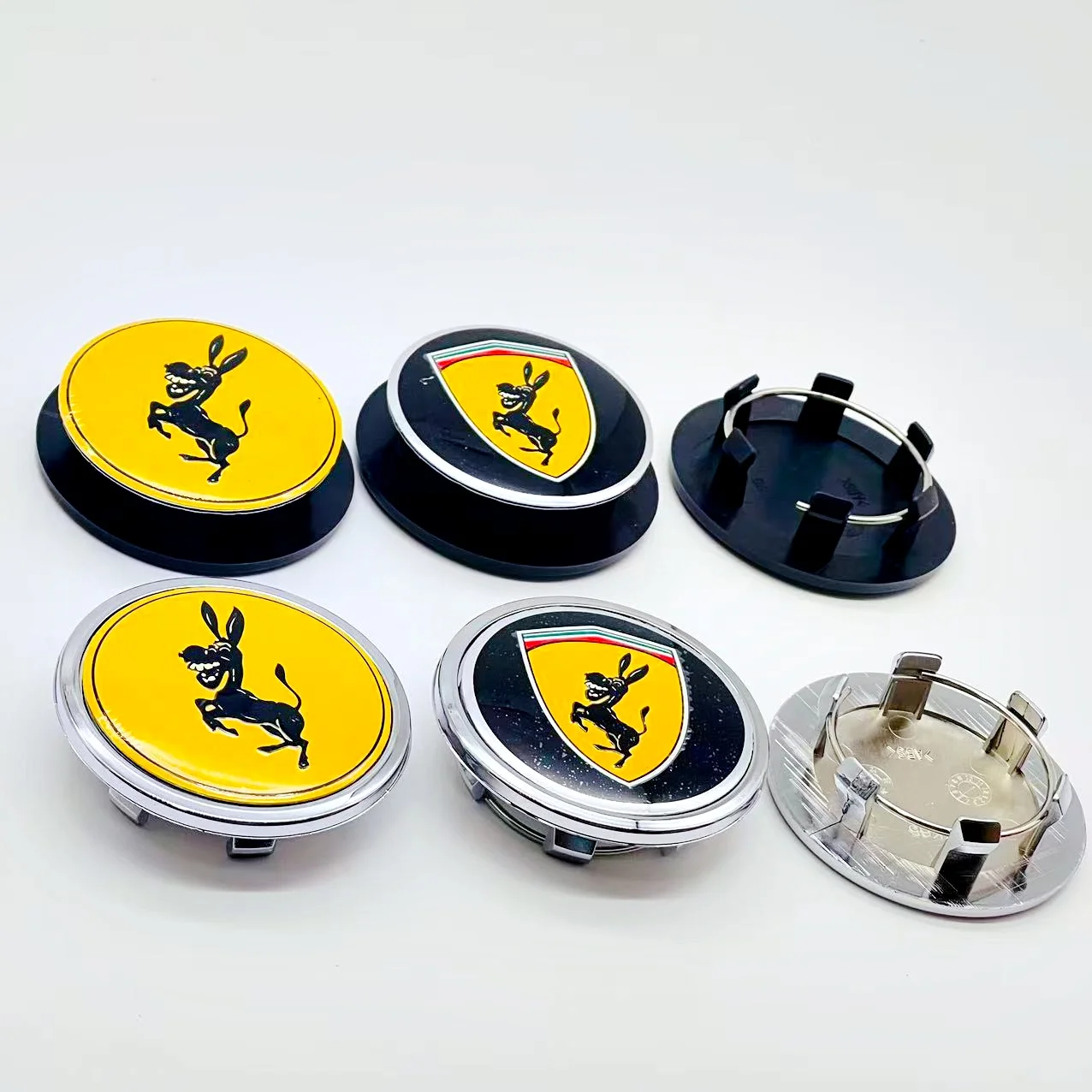 4pcs 65mm Funny Spoof Prank Donkey logo Car Wheel Center Hub Cap For 56mm Donkey logo Badge Auto Styling Decoration Accessories