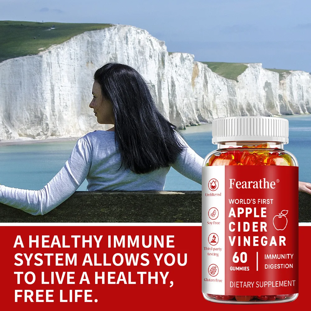 Apple Cider Vinegar Gummies - 60 Vegan Gummies - ACV Supplement for Detoxification, Metabolism, Energy, Digestion & Gut Health