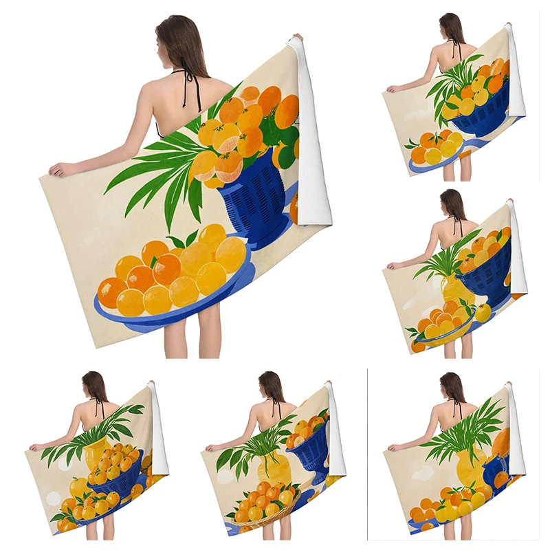 

Home bath towels for the body towels bathroom quick drying microfiber beach man large sports towel Fruit plant boho simple ins