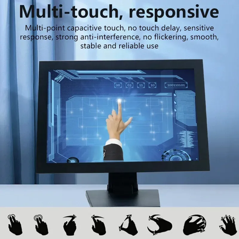 OEM 10" 15" 17" 19" Monitor LCD per computer desktop con touch screen capacitivo da 21,5 pollici