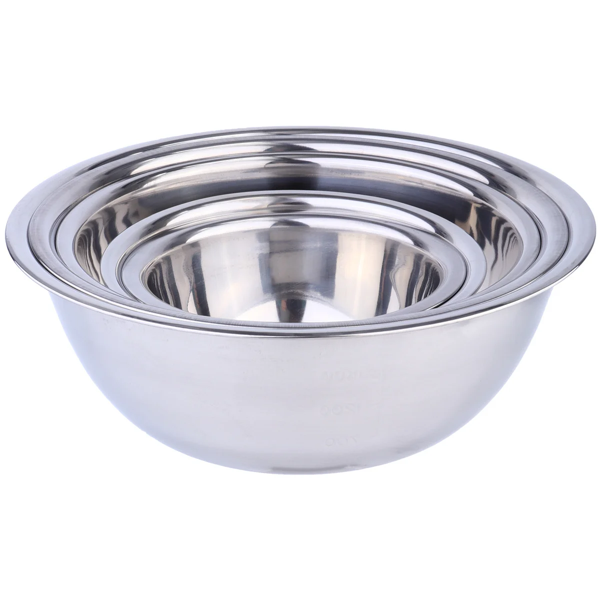 

5 pcs 1 Stainless Steel Salad Egg Different Size Large Capacity Kitchen Set For Vegetables Mixing Stainless Steel Bowl