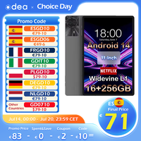 Odea S11 Tablet, 11 Inch Tddi, Android 14, (6+10)16Gb Ram, 256Gb Rom, 4g Lte, 8000Mah, 1920X1200, Unisoc T606, 8 Cores, Mali-G57, 5g Wifi, Gps, Sim Slots*2, Tf up to 1Tb, for Netflix Widevine L1
