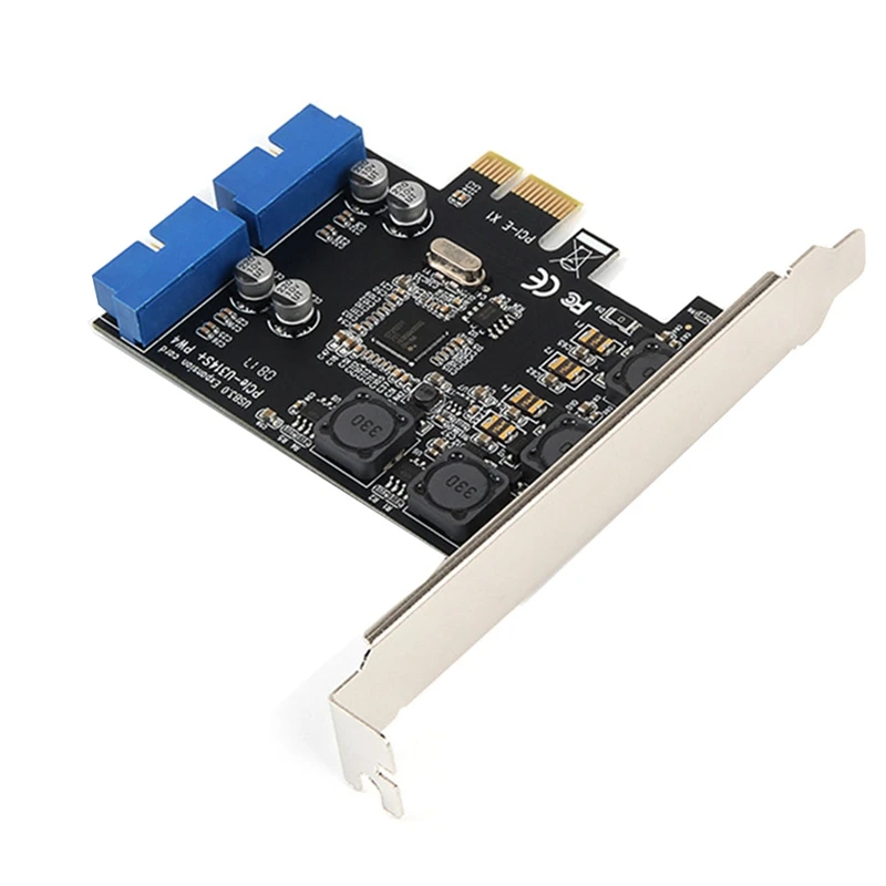 PCIE To Dual 2 Ports Expansion Card 19PIN USB 3.0 Card PCI-E To PCI 20Pin Male Ports Adapter Extender Card For Desktop