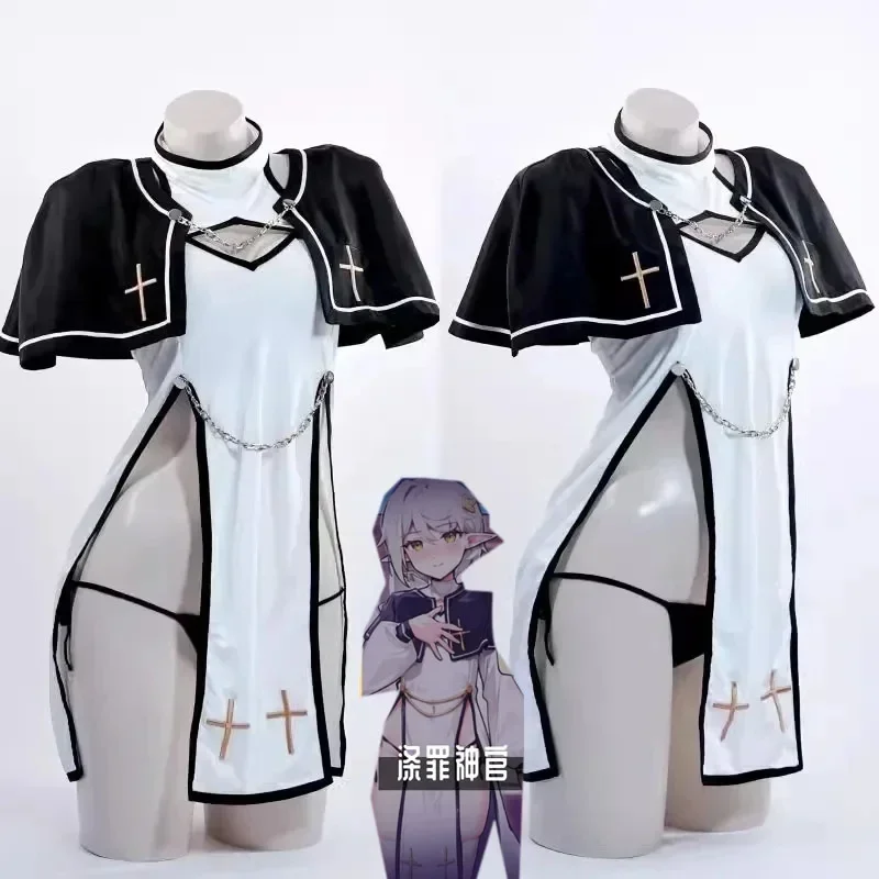 코스튬 수녀 코스프레 원피스 섹시한 의상, 여자 할로윈 크리스마스 파티, 오리지널 디자인