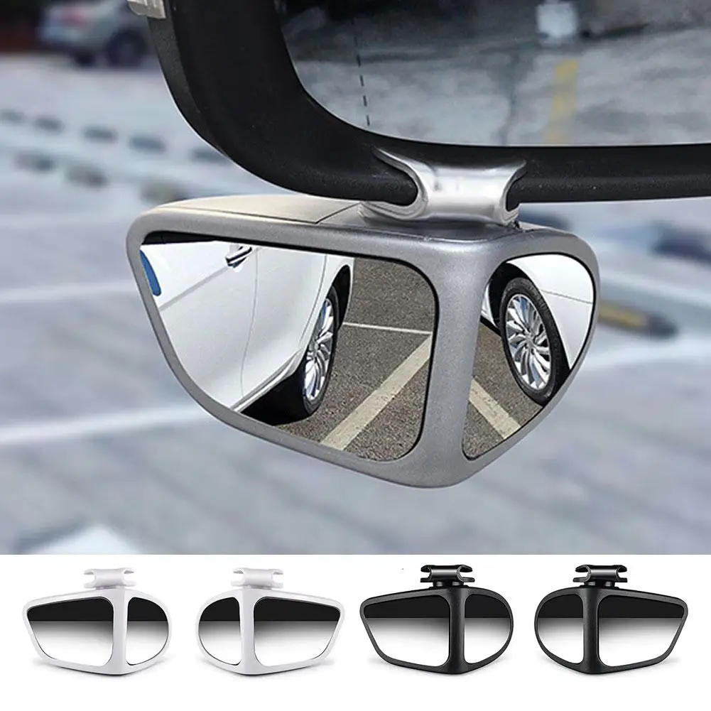 Car Blind Spot Convex Mirror 2-Sided 360° Rotatable Reversing Multi-sided Side Rear Adjustable Blind Rear View Mirror E1B6