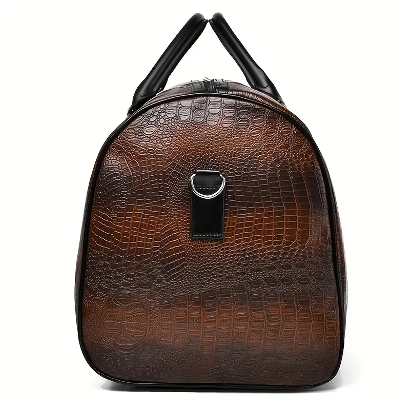 Retro-Reisetasche mit Krokodilstruktur und großem Fassungsvermögen – langlebiges Unisex-Urlaubsgepäck, vielseitiges Geschenk für Männer und Frauen – Detail 11