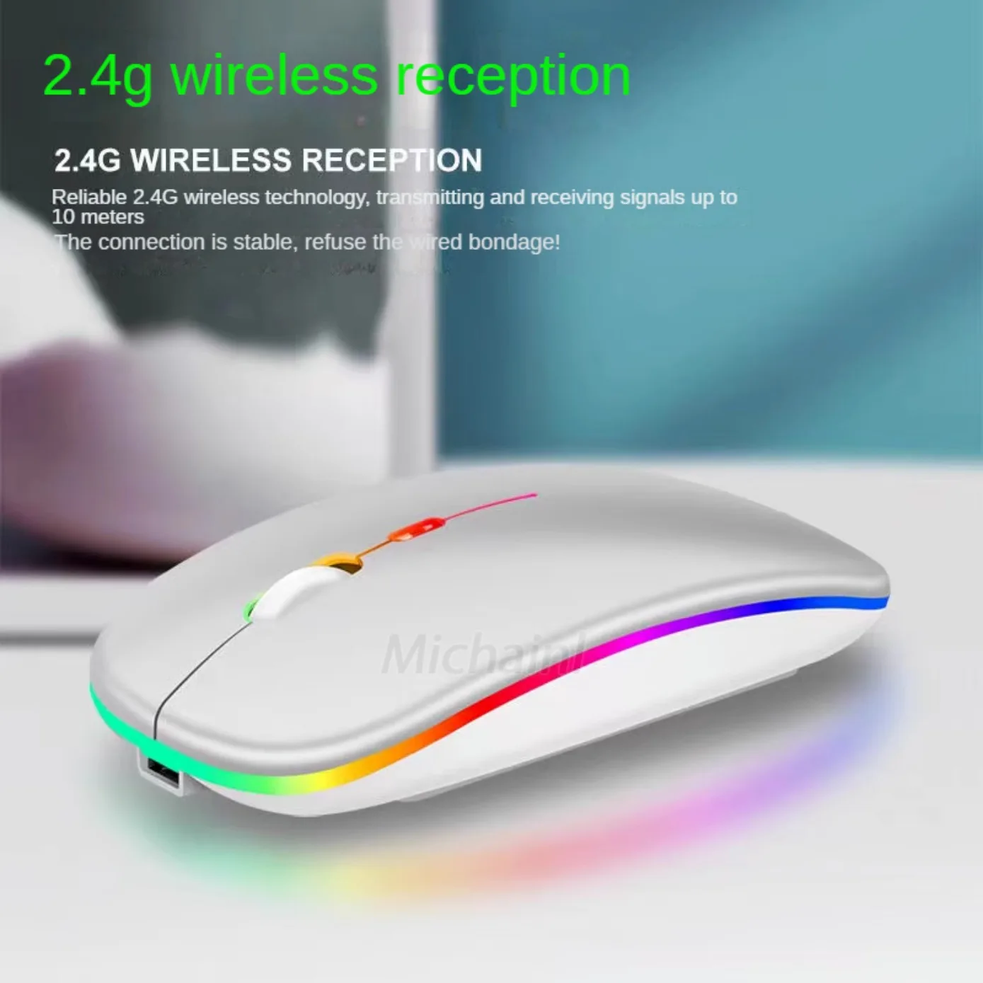 Mouse Wireless per PC portatile Mouse ricaricabili Bluetooth Mouse silenziosi per Computer Wireless Mouse da gioco ergonomico retroilluminato a LED