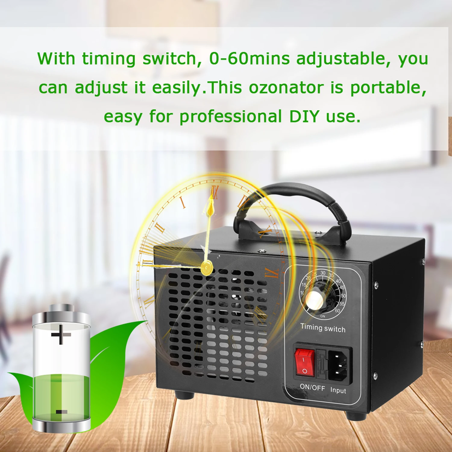 Przenośny generator ozonu Filtr powietrza Oczyszczacz z wyłącznikiem czasowym Ozonator Ozonator do domowego samochodu Formaldehyd