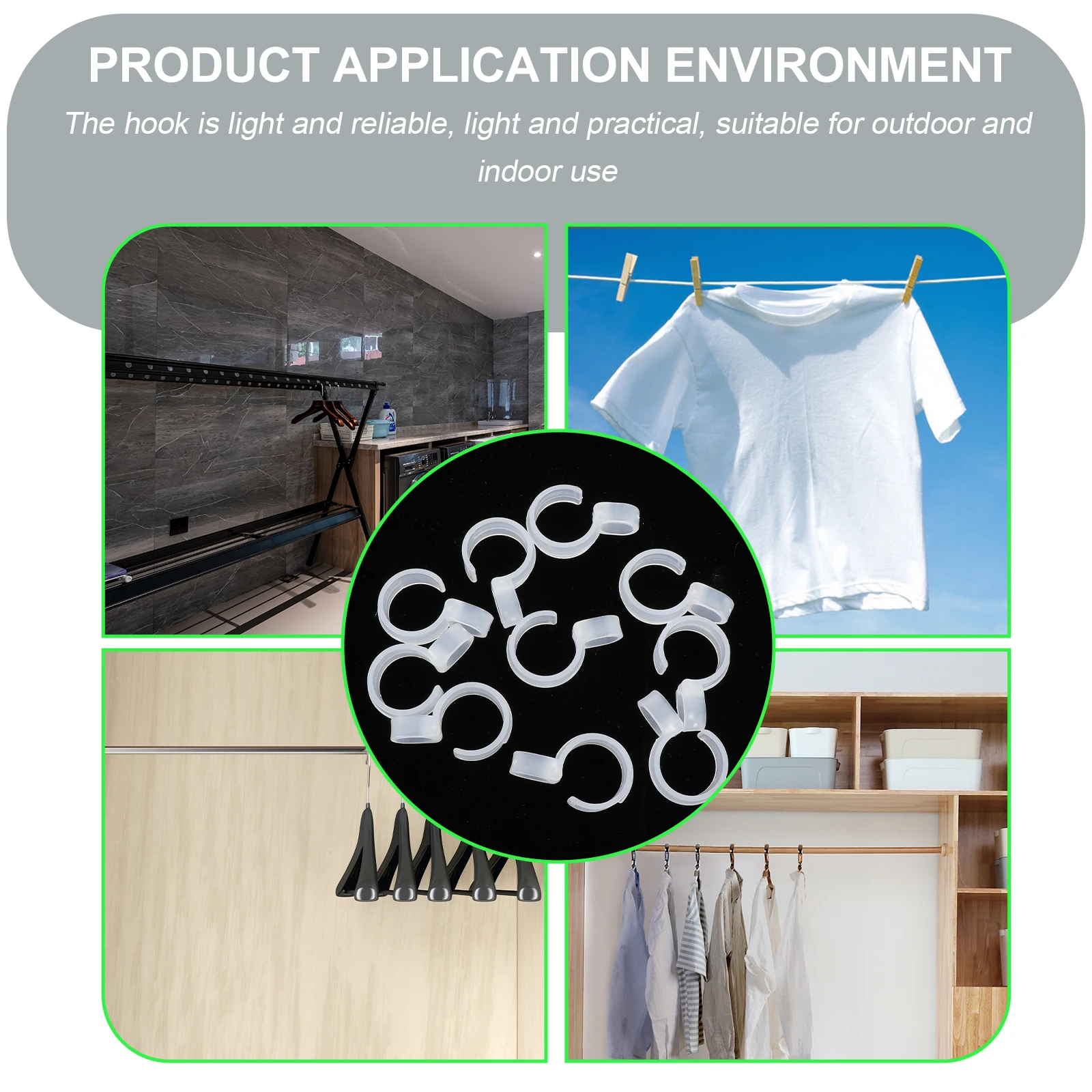 

100pcs Pet Clothes Hanger Clasp Buckle Hook Plastic Windproof Hanging Clips Universal Household Fixing Tool For Clothes Rod