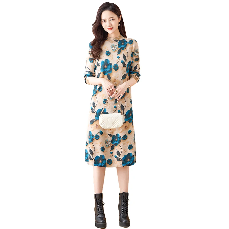 2025 Winter Mink Cashmere Thick Warm Pullovers Women Korean Vintage Casual Top Sweaters Autumn New Elegant Bodycon Coat Sweaters