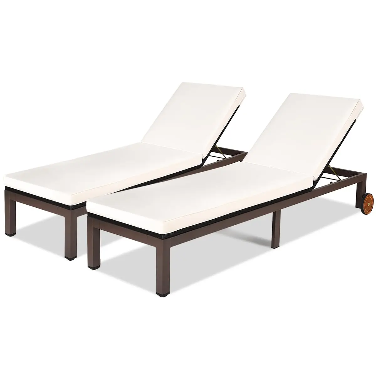 5-Position Adjustable Outdoor Lounge Chair Set of 2, Customized