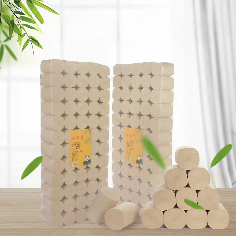 Paquete ande de Papel Higiénico de Pulpa de Bambú, 30 Rollos, 60 Rollos, Uso Doméstico, Toalla en Rollo, Resistente al Agua...