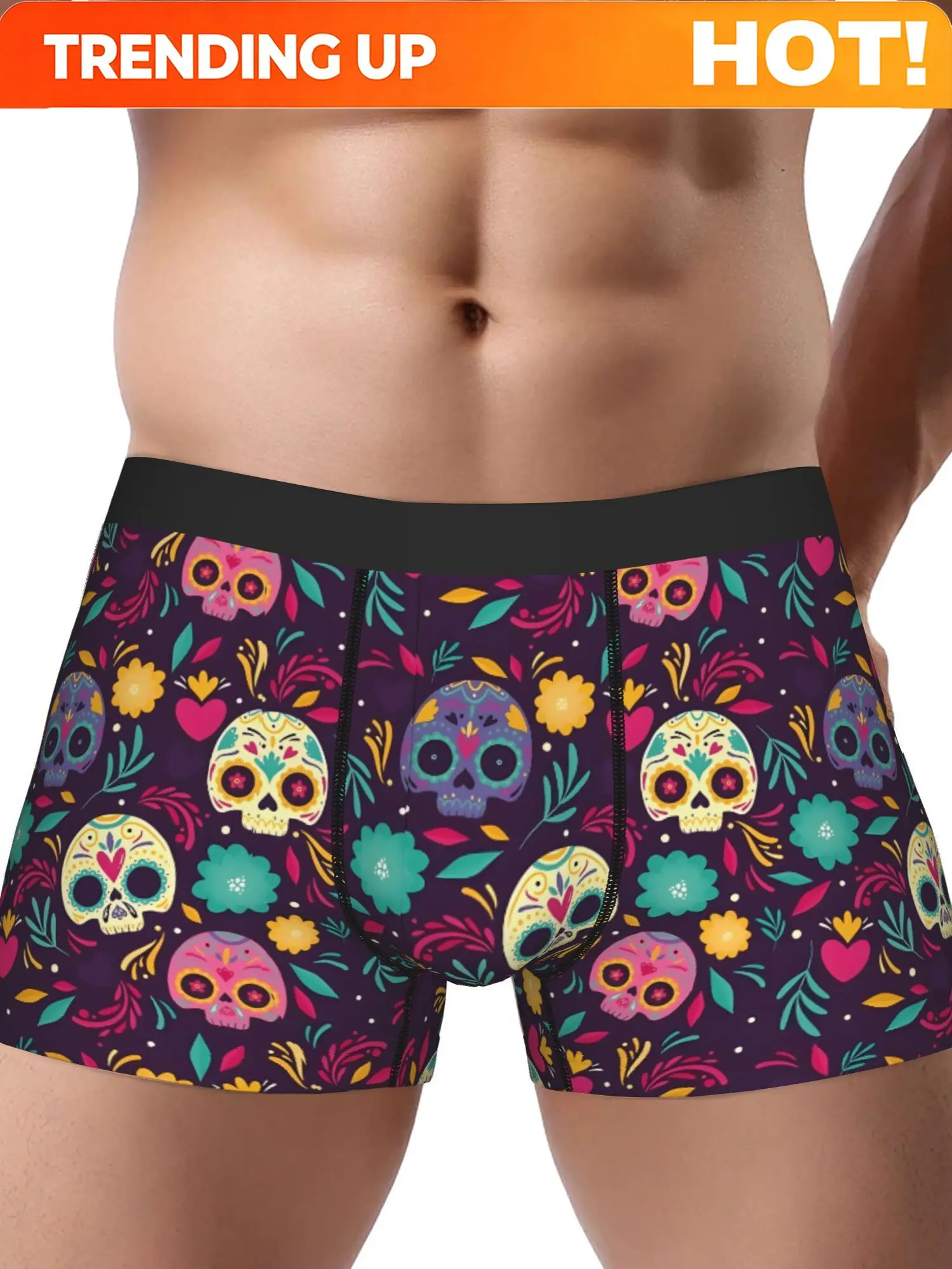 Boxer Briefs Featuring Skull Designs for The Day of The Dead