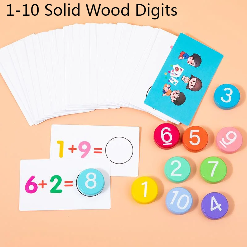 Montessori Math Wooden Toys Addition Subtraction Teaching Aids Preschool Learning Education Toy Digital Puzzles Toddlers Gifts