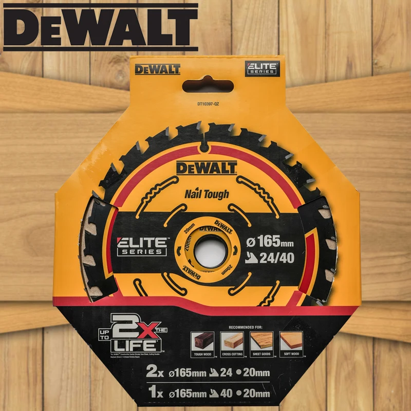 

DEWALT DT10397 Woodworking Saw Blades 3pk 165MM*20MM*40/24T Carpentry Specific Cutting Dics For DCS391