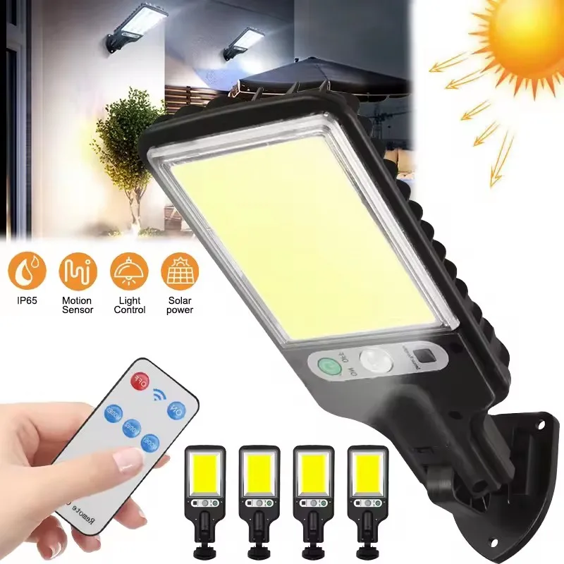 لاسلكي للتحكم عن بعد ضوء الشمس 117 COB الخرز الحركة المنشط السيارات على قبالة معدات الإضاءة الأمنية في الهواء الطلق دائم