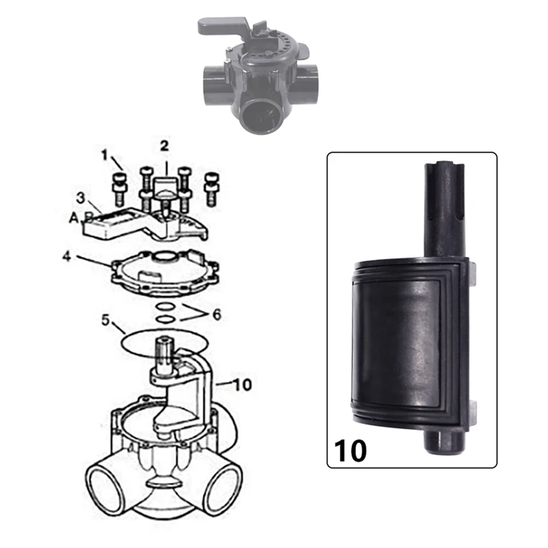 Diverter Valve Kit 4720 Replacement For Zodiac Jandy 2 Port Or 3 Port Never Lube Diverter Valve 4720 (2 Pack)