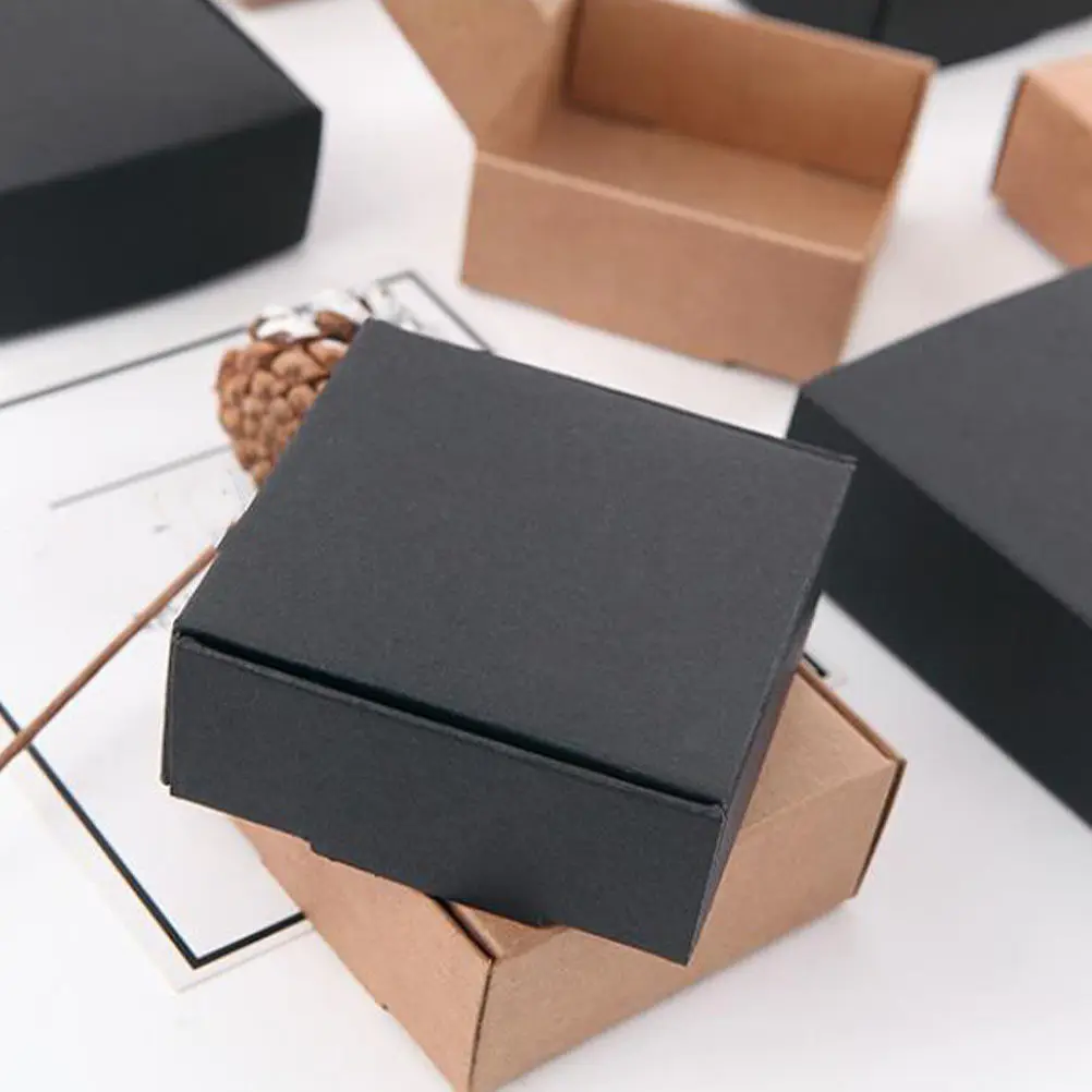 24Pcs Black Card Convenient Folding Packing Boxes Paper Storage Moving Shipping Packaging Black Cases