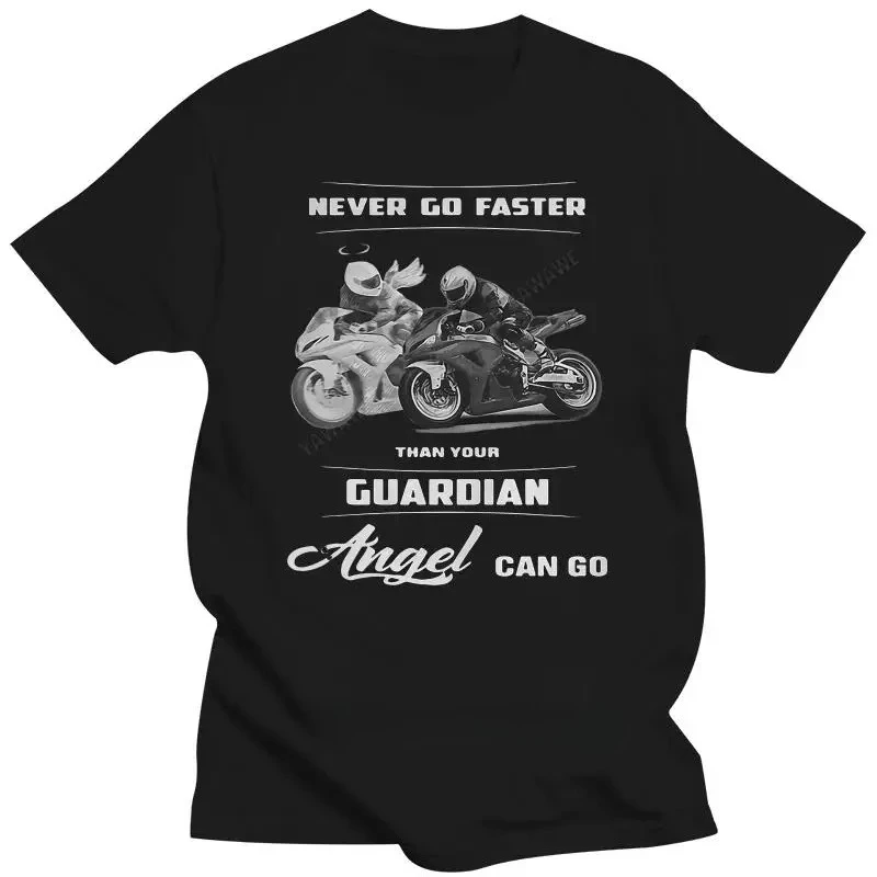 

2025 Summer Model Men's Short-sleeved T-shirt Fashionable Top Fresh Youth Shirt Will Always Go Faster Than Your Guardian Angel