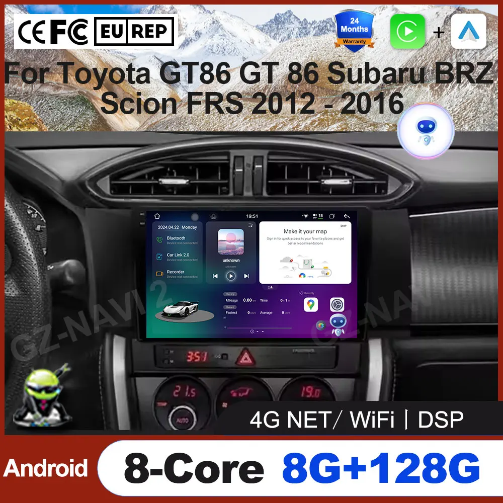 

Android OS For Toyota GT86 GT 86 Subaru BRZ Scion FRS 2012 - 2016 Car GPS Navigation Radio Android Auto Wireless Carplay Fan