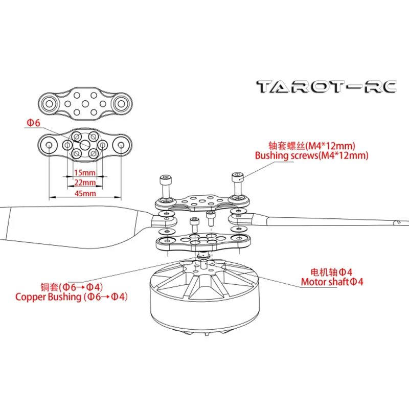 1 Paar Tarot Hoge Kwaliteit 1965 Opvouwbare Prop Houder Set 19 Inch Cw Ccw Propeller Toepasbaar Op Multi-Copters Drone Tl100d19