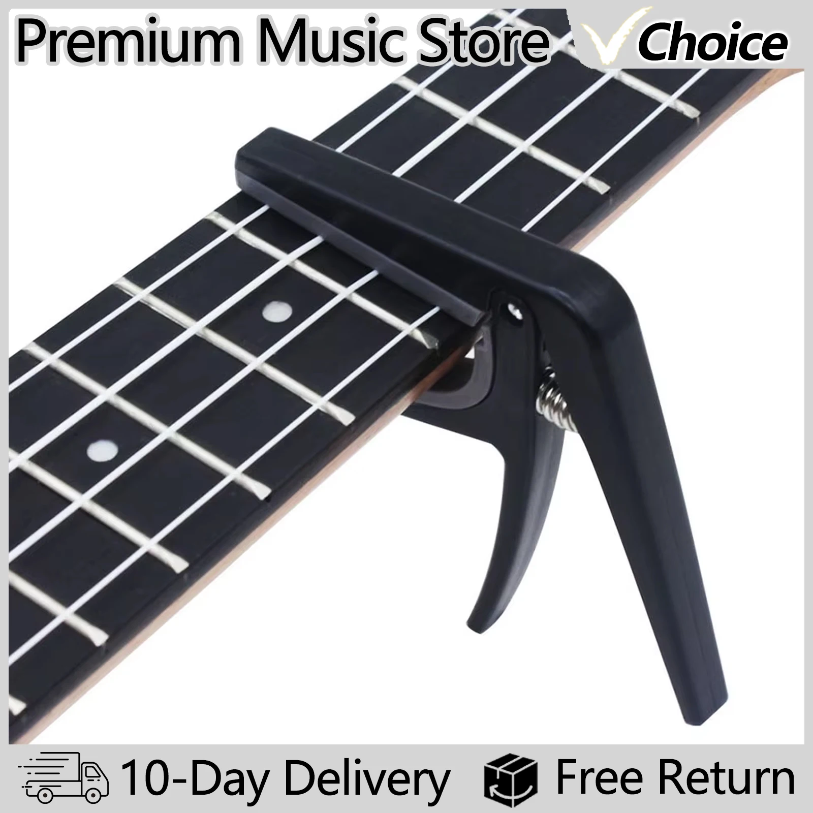 Profissional preto ukulele capo mudança afinador instrumento musical acessórios acústico 4 cordas havaí guitarra tuning braçadeira