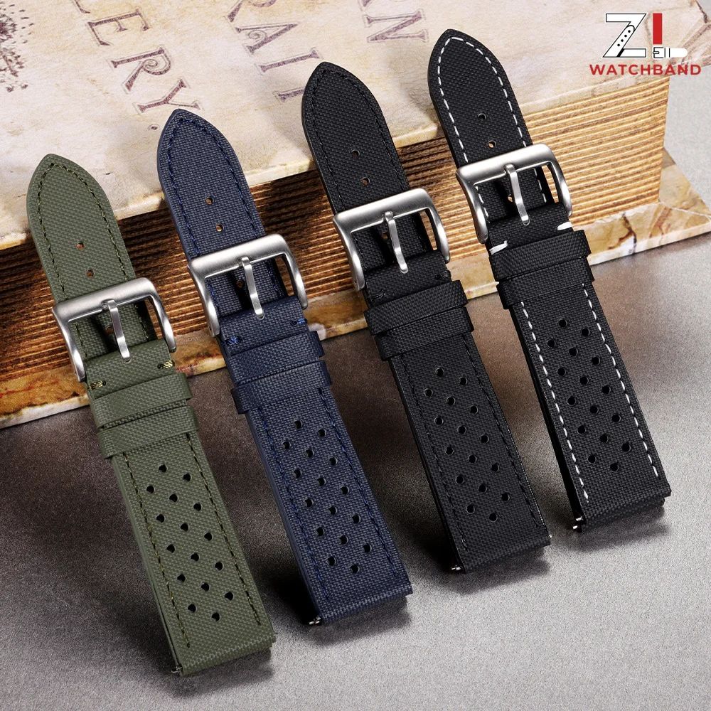 Premium Nylon Sailcloth Strap 18mm 20mm 22mm Watch Band Men's Sport Fabric Quick Release Replacement Bracelet Durable Watch Belt